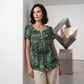 Blusa casual para mulher com decote em V