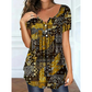 Blusa casual para mulher com decote em V