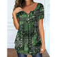 Blusa casual para mulher com decote em V