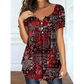Blusa casual para mulher com decote em V