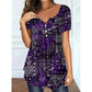 Blusa casual para mulher com decote em V