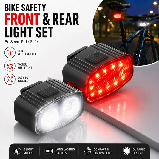 Luz dianteira e traseira recarregável para bicicleta