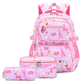 Mochila escolar fofa para mulher com vários bolsos