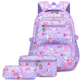 Mochila escolar fofa para mulher com vários bolsos