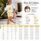 Conjunto de verão para menina com t-shirt estampada com limões e calções listrados