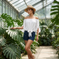🎁Novidades com 50% de desconto💥Blusa casual de verão para mulher com ombros à mostra e laço frontal
