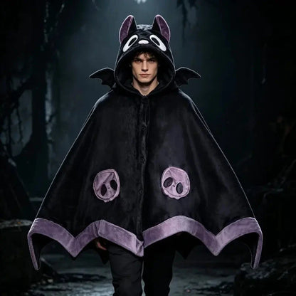 🎁【Summerween】1 capa unissexo vestível com capuz de morcego