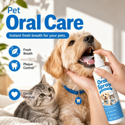 🥳2026 HOT SALE🥳💞50K+ SOLD!🐶🐱 50% OFF! Pet Oral Cleaning Spray – Freshens breath & supports daily oral hygiene. Gentle mist, easy spray – no brushing needed! 🌸🧴