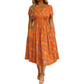 🌺👗Vestido de senhora com decote em V, padrão floral e cintura torcida