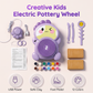 🏺🪐Kit de torno de oleiro elétrico infantil com pedal, barro e tintas
