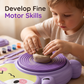 🏺🪐Kit de torno de oleiro elétrico infantil com pedal, barro e tintas