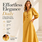👗 Vestido maxi casual com decote em V e mangas abalonadas – Silhueta fluida para um estilo descomplicado