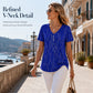 👗👗Blusa de mulher elegante com estampado e decote em V