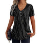 👗👗Blusa de mulher elegante com estampado e decote em V