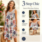 ☀️☀️Vestido feminino elegante sem mangas com estampado floral