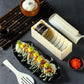💞 Mais de 50.000 kits vendidos! 🍣✨ O preço mais baixo do ano! Kit de Moldes para Sushi — sem ter de enrolar; basta pressionar para moldar. Prepare rolinhos de sushi caseiros perfeitos em poucos minutos! 🎁💖