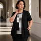 Tendência do momento👚✨ Blusa estilo duas peças com blocos de cor – Look em camadas com estilo descomplicado para qualquer ocasião