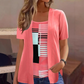 Tendência do momento👚✨ Blusa estilo duas peças com blocos de cor – Look em camadas com estilo descomplicado para qualquer ocasião