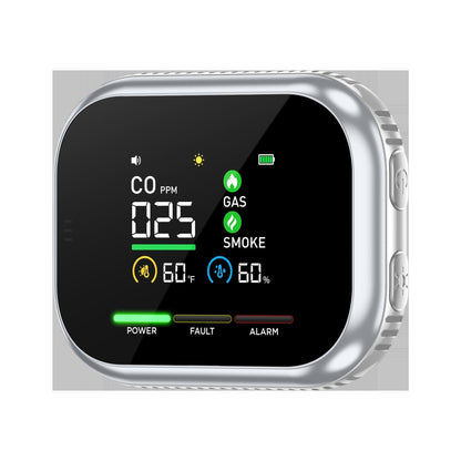 Alarme portátil multigás com ecrã LCD e bateria de reserva