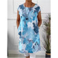 Vestido largo até ao joelho com estampado de borboletas