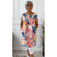 Vestido largo até ao joelho com estampado de borboletas