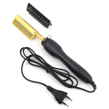 ✨️Desconto incrível no lançamento de 2026! 🔥Aquece em 3 segundos e modela em 5 segundos! 👱‍♀️Crie penteados perfeitos rapidamente! ✨️Pente elétrico portátil para alisar e encaracolar o cabelo