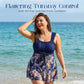 Conjunto de biquíni plus size tankini para mulher com calções.