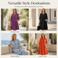 🏖️Promoção de Verão com 50% de desconto🏝️👗Vestido midi oversized para mulher com corte em A e bolsos✨