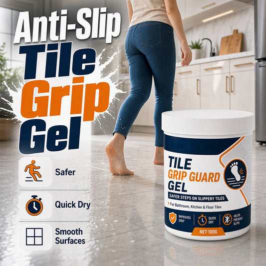 🥳ESCOLHA PRINCIPAL DE 2026🥳 Gel antiderrapante para azulejos – Reduz o risco de escorregar em azulejos lisos, fórmula de secagem rápida – Seguro para pavimentos interiores! 🏠💧