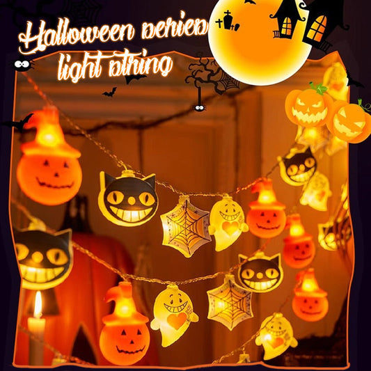 ⏳Cordão de luzes de Halloween a pilhas com 2 modos de iluminação.