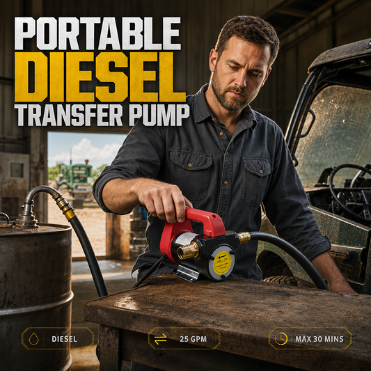 ⛽ 50% DESCONTO AGORA! 🚜 Bomba de Transferência de Diesel – Caudal de 25 GPM, Opções 12V/24V/220V – Transporte Rapidamente Combustível para Quintas, Oficinas Mecânicas e Estaleiros de Obras ⚡