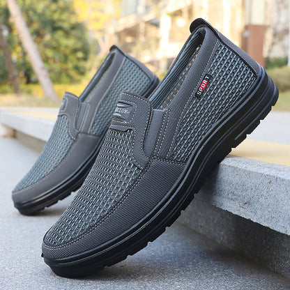 Sapatos slip-on de malha respirável para homem