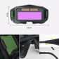 Óculos panorâmicos para soldadura com escurecimento automático e proteção contra luz intensa.