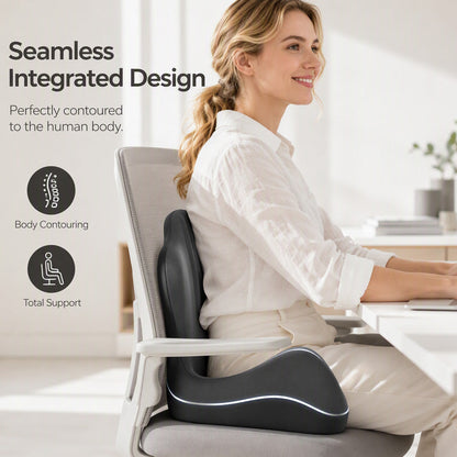 🪑 Almofada de assento ergonómica em espuma viscoelástica com suporte para as costas – Mantenha-se confortável durante todo o dia, perfeita para escritório, carro e casa ✨