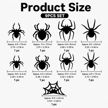 Halloween 3D Spider LED Flashing Light Wall Stickers