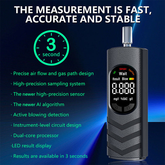 📢📢50% DESCONTO!! ⏰Testador de álcool recarregável com ecrã LCD e aviso de voz