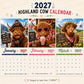 🐮 Calendário de Parede Divertido com Vaca das Terras Altas 2027🗓️ | Calendário de Parede A4 |🎁 Design by Isabel Kline 🎨📆