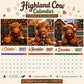 🐮 Calendário de Parede Divertido com Vaca das Terras Altas 2027🗓️ | Calendário de Parede A4 |🎁 Design by Isabel Kline 🎨📆