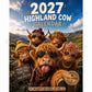 🐮 Calendário de Parede Divertido com Vaca das Terras Altas 2027🗓️ | Calendário de Parede A4 |🎁 Design by Isabel Kline 🎨📆