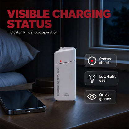 📢📢50% DESCONTO!! ⏰Carregador portátil de emergência para telemóvel, alimentado por pilhas AA, com lanterna LED