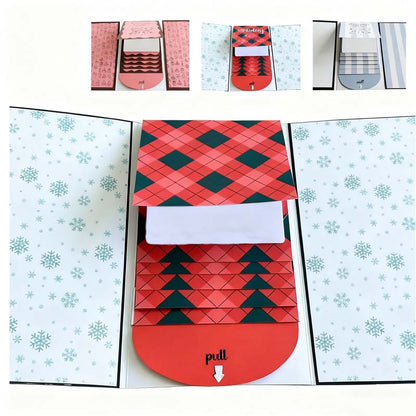 ✨✨Caderno de Cartões Presente Criativo com Tema Cascata de Natal