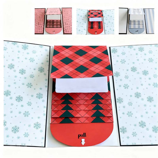 ✨✨Caderno de Cartões Presente Criativo com Tema Cascata de Natal