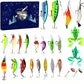 🎄Calendário do Advento de Natal com Iscas Artificiais para Pesca, incluindo Colheres Popper Minnow