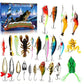 🎄Calendário do Advento de Natal com Iscas Artificiais para Pesca, incluindo Colheres Popper Minnow