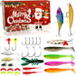 🎄Calendário do Advento de Natal com Iscas Artificiais para Pesca, incluindo Colheres Popper Minnow