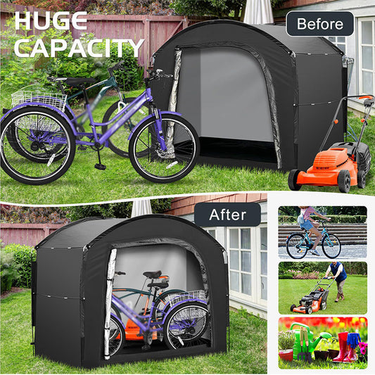 🚲🏠 Abrigo portátil para bicicletas para exterior – resistente às intempéries, espaçoso, fácil de montar – suporta bicicletas, ferramentas e corta-relva. 50% de desconto! 🔥💪