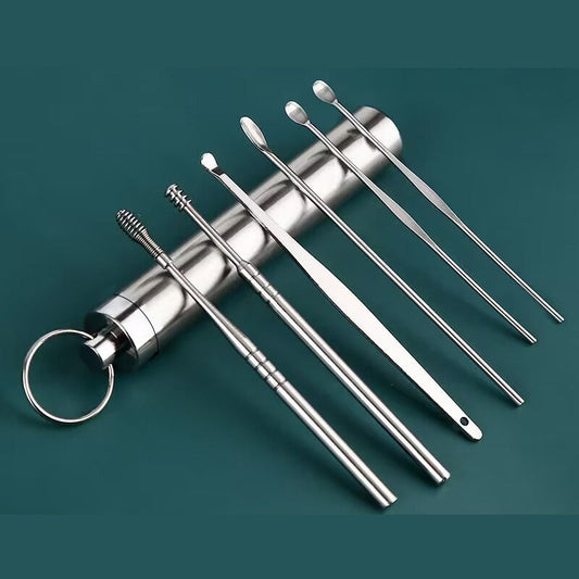 ✨✨Conjunto de ferramentas em aço inoxidável para remoção de cera dos ouvidos