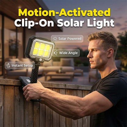 🛡️Luminária solar com sensor de movimento e clip