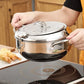 🎉 2026 Sale — Over 32,000 Sold!🍤 304 Stainless Steel Tempura Fryer Pot‑With Thermometer & Drain Rack 🍳