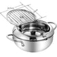 🎉 2026 Sale — Over 32,000 Sold!🍤 304 Stainless Steel Tempura Fryer Pot‑With Thermometer & Drain Rack 🍳